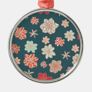 Seamless Floral Pattern Metal Ornament