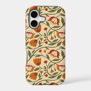 Seamless floral pattern on beige background