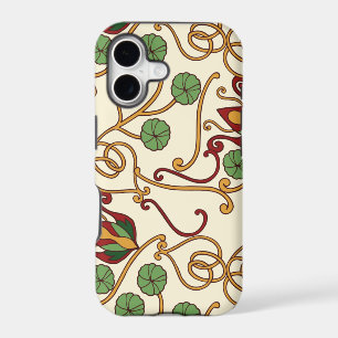 Seamless floral pattern on beige background