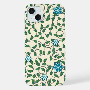 Seamless floral pattern on beige background iPhone 15 plus case