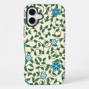 Seamless floral pattern on beige background iPhone 16 plus case