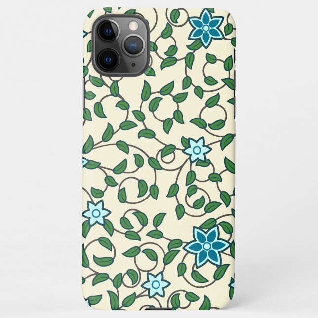 Seamless floral pattern on beige background iPhone case (Back)