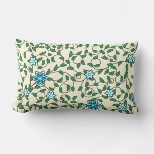 Seamless floral pattern on beige background lumbar pillow