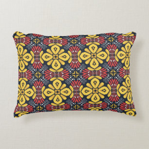 Seamless floral pattern on black background accent pillow