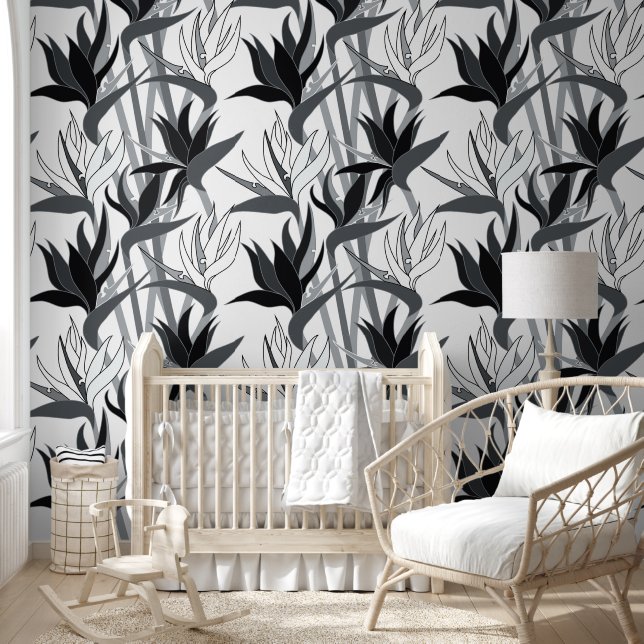 Seamless Floral Pattern Plant Strelitzia G634 Wallpaper (Kids)