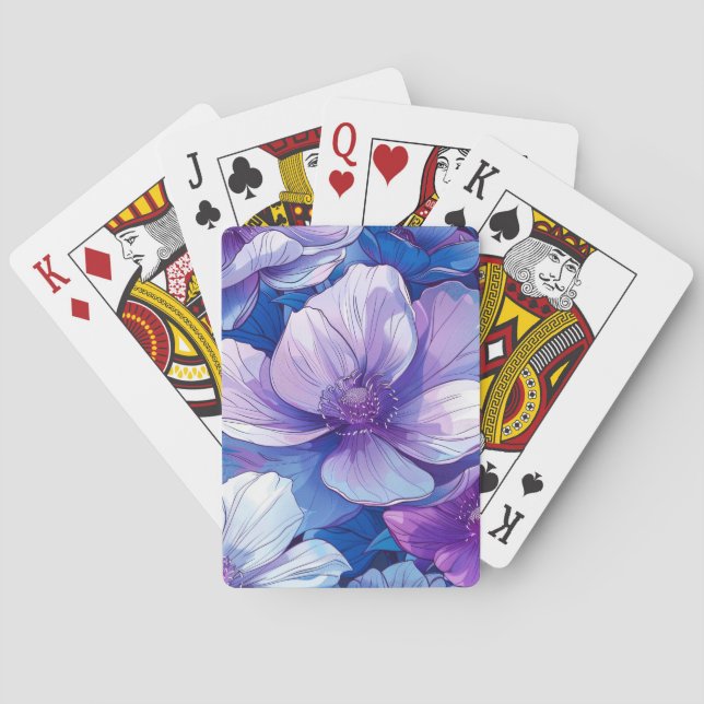 Seamless Floral Pattern Playing Cards (Back)