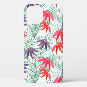 Seamless floral pattern. Red, purple flowers on a  iPhone 12 Case
