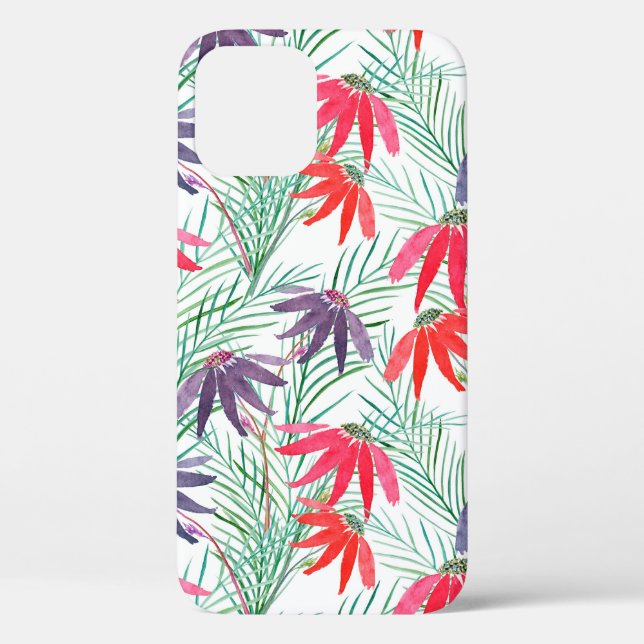 Seamless floral pattern. Red, purple flowers on a  Case-Mate iPhone Case (Back)