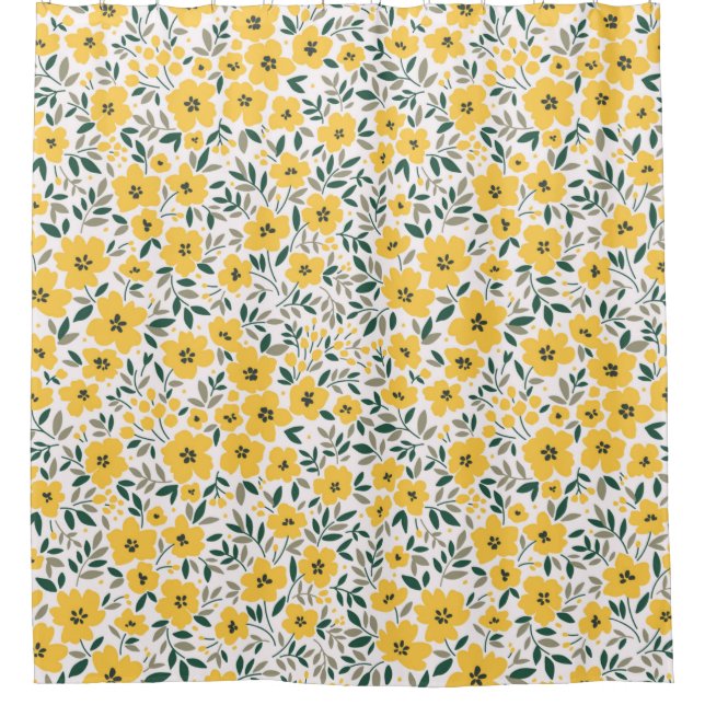 Seamless floral pattern,  Small yellow flowers. Wh (Front)