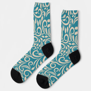 Seamless floral pattern socks