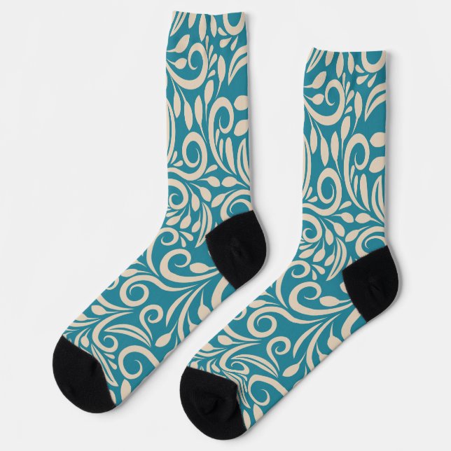 Seamless floral pattern socks (Left)