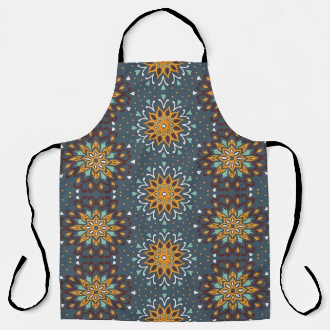 Seamless floral pattern. Stylized doodle flowers.  Apron (Front)