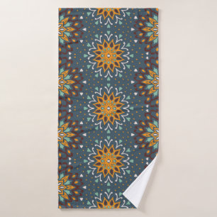 Seamless floral pattern. Stylized doodle flowers.  Bath Towel