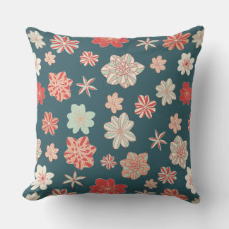 Seamless Floral Pattern Throw Pillow