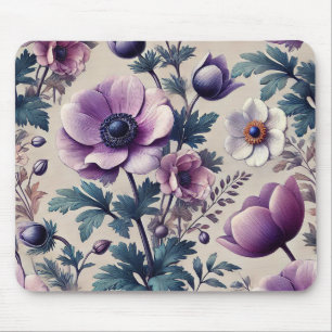 seamless floral pattern with anemone beautiful  mouse pad