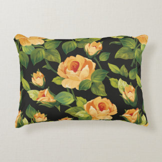 Seamless floral pattern with beautiful roses accent pillow