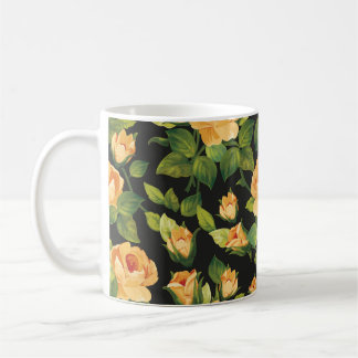 Seamless floral pattern with beautiful roses coffee mug