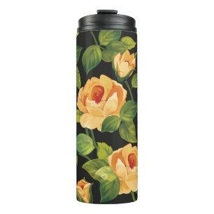 Seamless floral pattern with beautiful roses thermal tumbler