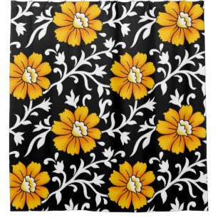 Seamless Floral Pattern with Black Backgroundart,b