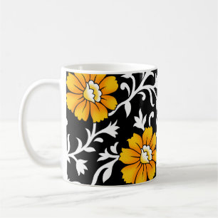 Seamless Floral Pattern with Black Backgroundart,b Coffee Mug
