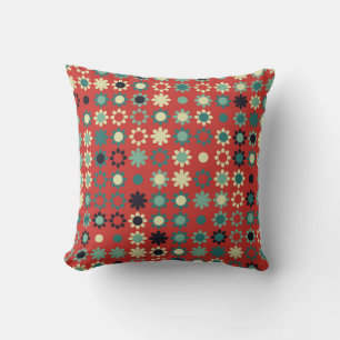 Seamless floral pattern with colored elements,  vi throw pillow