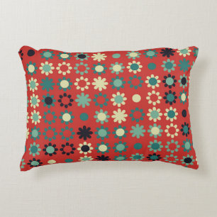 Seamless floral pattern with coloured elements,  v accent pillow