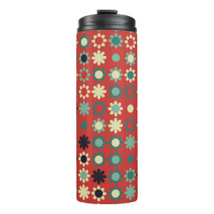 Seamless floral pattern with coloured elements, v thermal tumbler