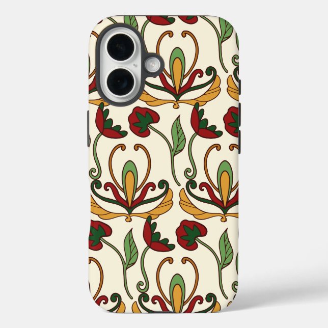 Seamless floral pattern with red and yellow  Case-Mate iPhone case (Back)