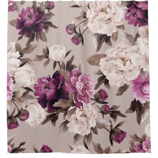 Seamless floral pattern with roses on light backgr (Front)