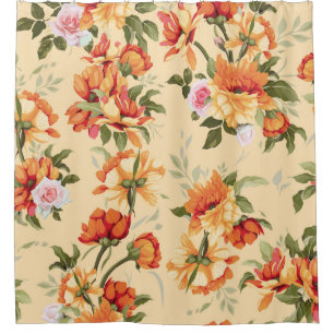 Seamless floral pattern with roses, watercolor. Il