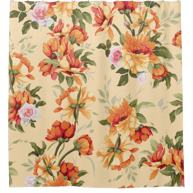 Seamless floral pattern with roses, watercolor. Il (Front)