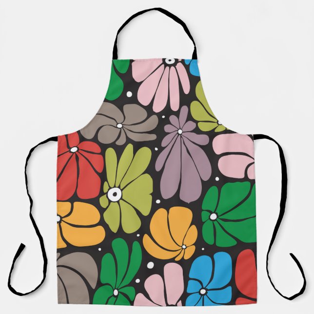 Seamless floral pattern with stylized large blosso apron (Front)