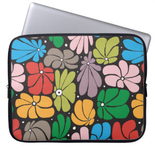 Seamless floral pattern with stylized large blosso laptop sleeve