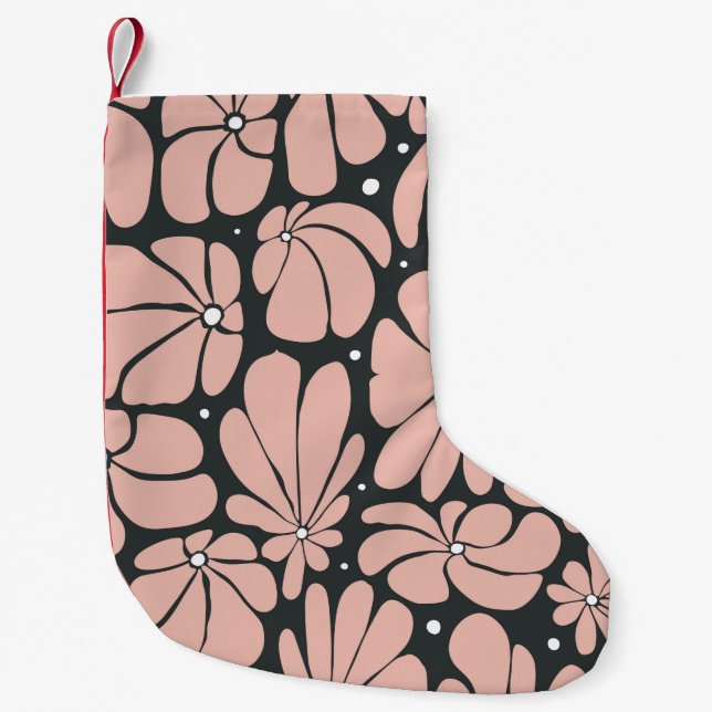 Seamless floral pattern with stylized large blosso small christmas stocking (Front)