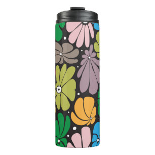 Seamless floral pattern with stylized large blosso thermal tumbler