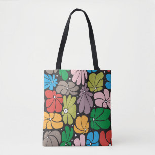 Seamless floral pattern with stylized large blosso tote bag