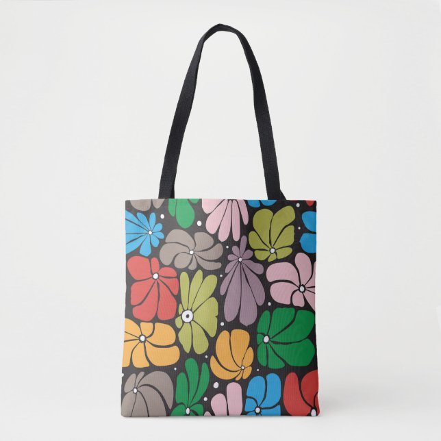 Seamless floral pattern with stylized large blosso tote bag (Front)