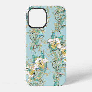 Seamless floral pattern with white cotton flowersl iPhone 12 case