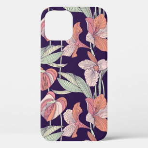 Seamless floral patternpattern,flower,orchid,moder iPhone 12 case