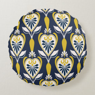 Seamless floral patterns in scandinavian style. pa round pillow