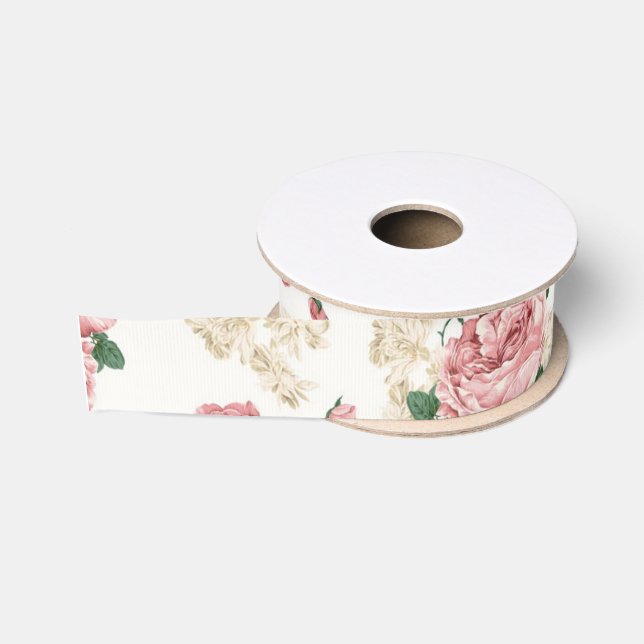 Seamless Floral Print Grosgrain Ribbon (Spool)