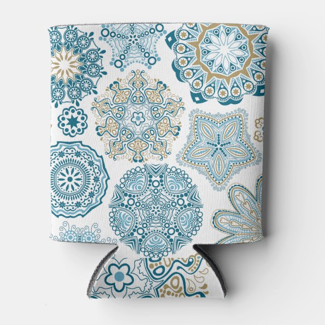 Seamless Floral Square: Copy Tiling Can Cooler (Front)