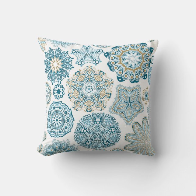 Seamless Floral Square: Copy Tiling Throw Pillow (Front)