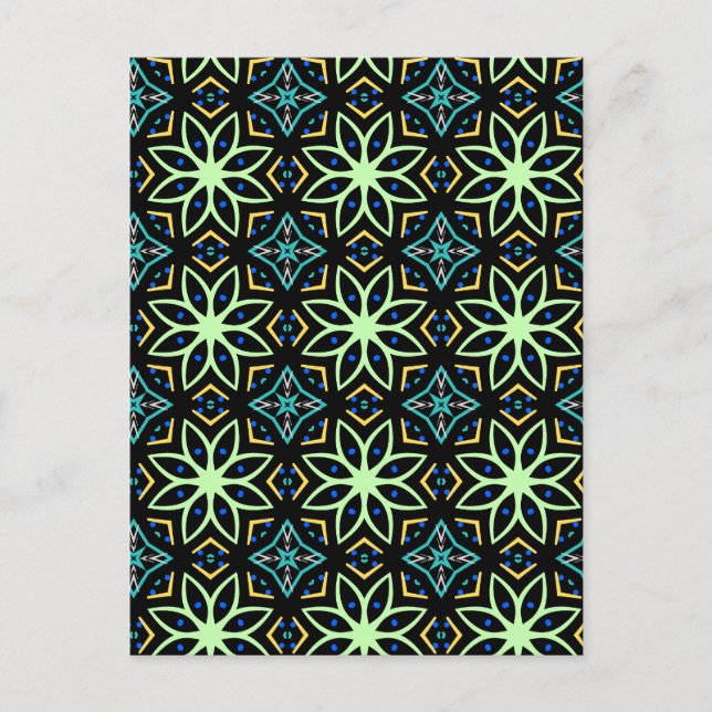 Seamless Floral Symmetrical Pattern Postcard (Front)