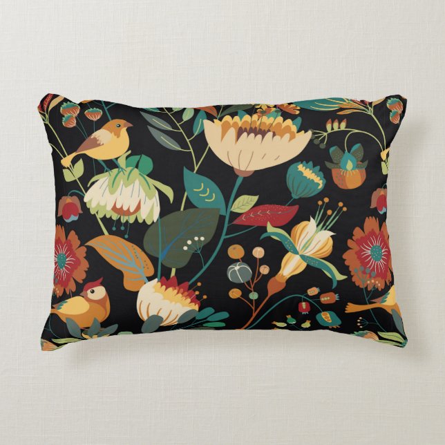Seamless floral textile pattern. Floral fantasy wi Accent Pillow (Front)