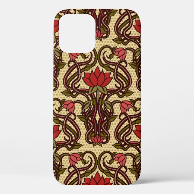 Seamless floral wallpaper in art nouveau style, Vi Case-Mate iPhone Case (Back)