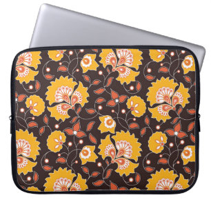 seamless flower coloured indian style pattern on b laptop sleeve