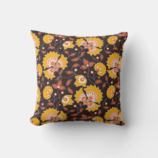 seamless flower coloured indian style pattern on b throw pillow