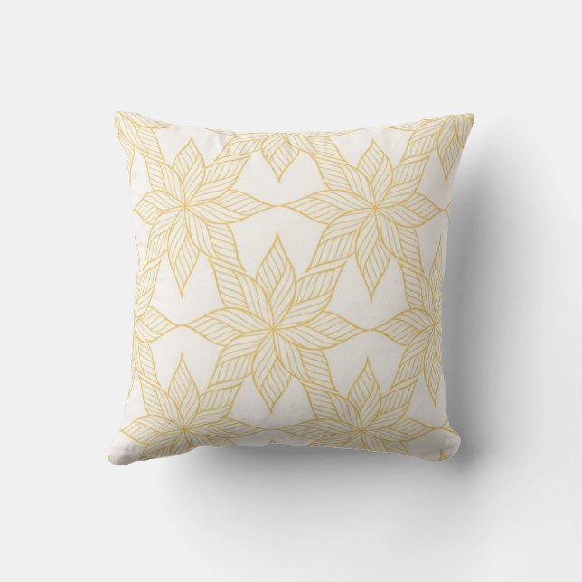 Seamless Flower Design Throw Pillow (Back)
