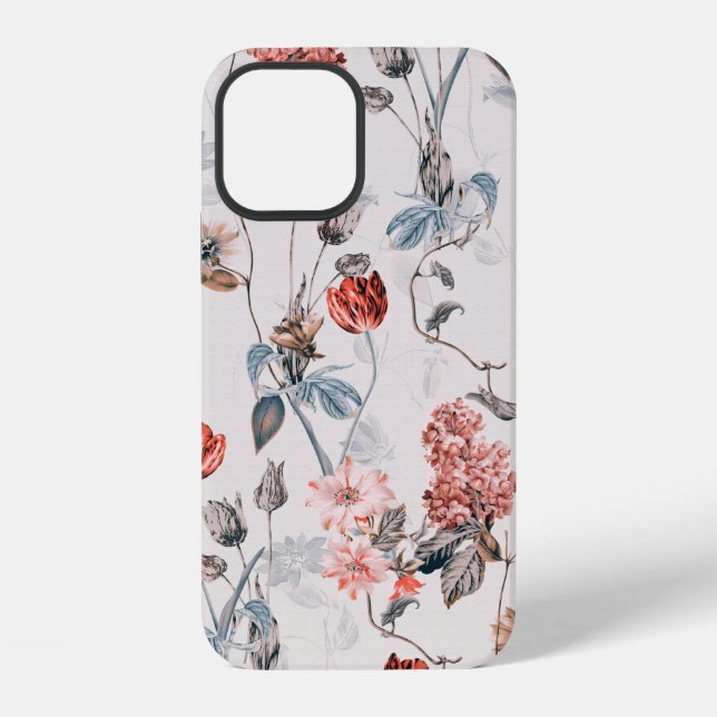 seamless flower design with light backgroundflower iPhone case (Back)